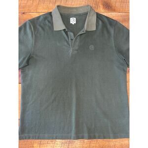 Mens Polar Skate Co Hunter Green Waffle Knit Short Sleeve‎ Polo Shirt Size Large